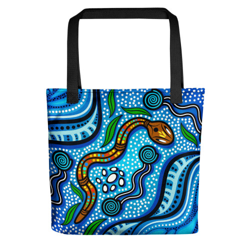 Indigenous Australian Aboriginal Tote Bag Aboriginal Ocean Dreaming Pathways In Blue Flow Indigenous Australian Aboriginal Tote Bag Aboriginal Ocean Dreaming Pathways In Blue Flow