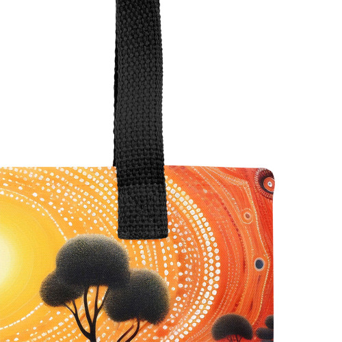 Indigenous Australian Aboriginal Tote Bag Aboriginal River In Circle and Dot Painting Indigenous Australian Aboriginal Tote Bag Aboriginal River In Circle and Dot Painting