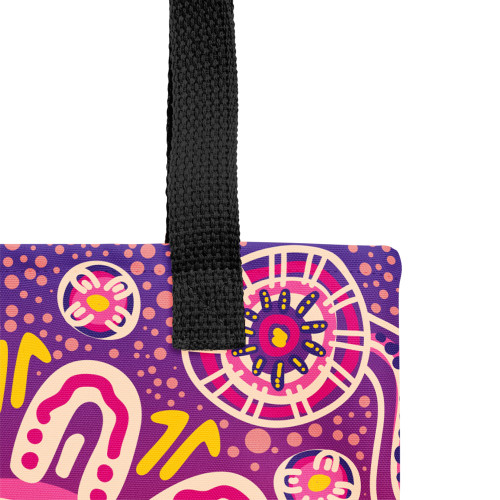 Indigenous Australian Aboriginal Tote Bag Aboriginal Sunburst Bloom Path In Dreaming Land Indigenous Australian Aboriginal Tote Bag Aboriginal Sunburst Bloom Path In Dreaming Land