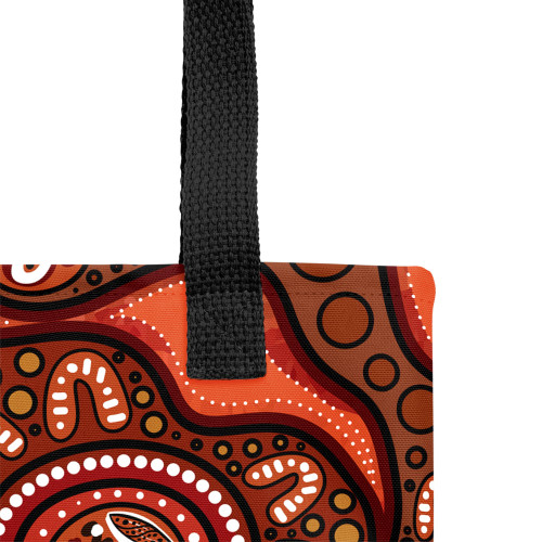 Indigenous Australian Aboriginal Tote Bag Artistic Illustration Of Aboriginal Dot Painting Brown