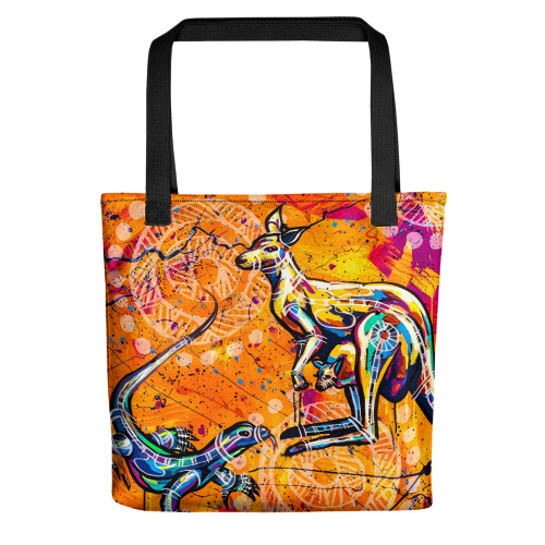Indigenous Australian Aboriginal Tote Bag Australia Kangaroo And Goanna Indigenous Australian Aboriginal Tote Bag Australia Kangaroo And Goanna