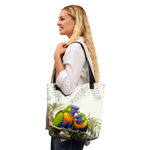Indigenous Australian Aboriginal Tote Bag Australia Rainbow Lorikeets Birds Art Inspired Indigenous Australian Aboriginal Tote Bag Australia Rainbow Lorikeets Birds Art Inspired