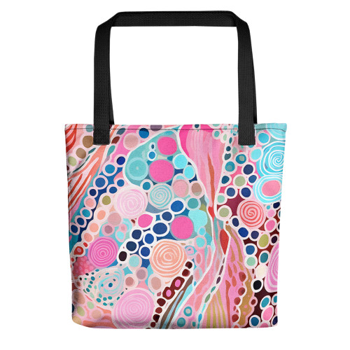 Indigenous Australian Aboriginal Tote Bag Australian Aboriginal Art Vivid Pastel Colours Indigenous Australian Aboriginal Tote Bag Australian Aboriginal Art Vivid Pastel Colours