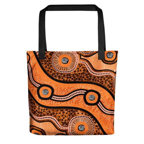 Indigenous Australian Aboriginal Tote Bag Australian Aboriginal Orange Background Indigenous Australian Aboriginal Tote Bag Australian Aboriginal Orange Background
