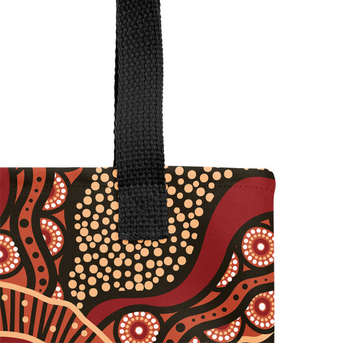 Indigenous Australian Aboriginal Tote Bag Brown Aboriginal Style Dot Painting