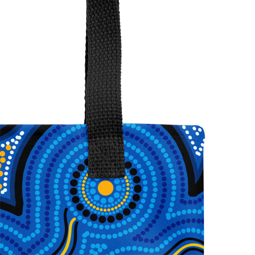 Indigenous Australian Aboriginal Tote Bag Celestial Blue Journey Through Ancestral Echoes Indigenous Australian Aboriginal Tote Bag Celestial Blue Journey Through Ancestral Echoes