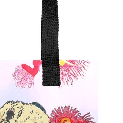 Indigenous Australian Aboriginal Tote Bag Couple Kookaburra With Eucalyptus Flower Art