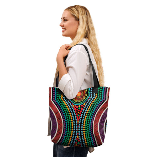 Indigenous Australian Aboriginal Tote Bag Dot Color In The Aboriginal Style Indigenous Australian Aboriginal Tote Bag Dot Color In The Aboriginal Style