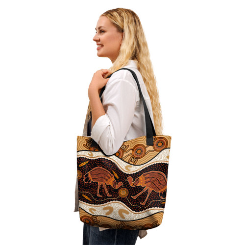 Indigenous Australian Aboriginal Tote Bag Emu Aboriginal Painting Indigenous Australian Aboriginal Tote Bag Emu Aboriginal Painting