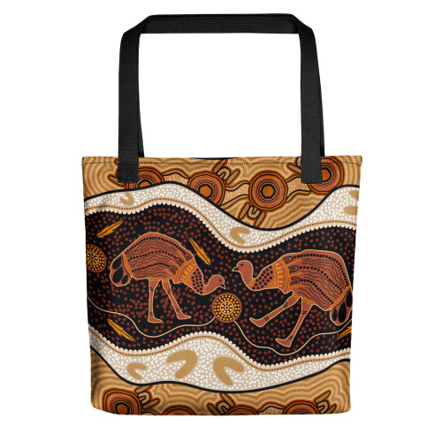 Indigenous Australian Aboriginal Tote Bag Emu Aboriginal Painting Indigenous Australian Aboriginal Tote Bag Emu Aboriginal Painting