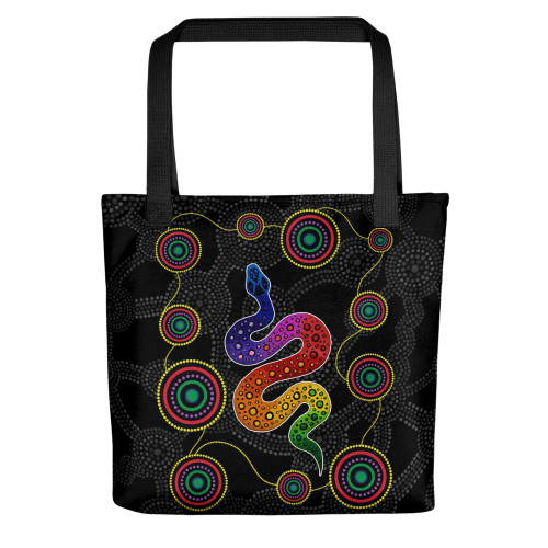 Indigenous Australian Aboriginal Tote Bag Indigenous Dreaming Rainbow Serpent Inspired Indigenous Australian Aboriginal Tote Bag Indigenous Dreaming Rainbow Serpent Inspired