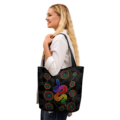 Indigenous Australian Aboriginal Tote Bag Indigenous Dreaming Rainbow Serpent Inspired Indigenous Australian Aboriginal Tote Bag Indigenous Dreaming Rainbow Serpent Inspired