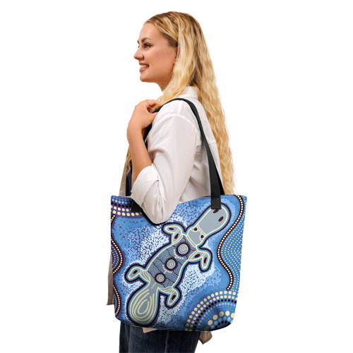 Indigenous Australian Aboriginal Tote Bag Platypus Aboriginal Dot Painting Indigenous Australian Aboriginal Tote Bag Platypus Aboriginal Dot Painting