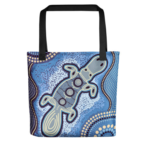 Indigenous Australian Aboriginal Tote Bag Platypus Aboriginal Dot Painting Indigenous Australian Aboriginal Tote Bag Platypus Aboriginal Dot Painting