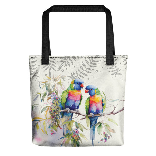 Indigenous Australian Aboriginal Tote Bag Rainbow Lorikeets Birds Art Indigenous Australian Aboriginal Tote Bag Rainbow Lorikeets Birds Art