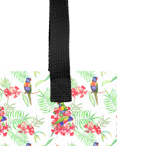 Indigenous Australian Aboriginal Tote Bag Rainbow Lorikeets Colorful Tropical Exotic Flowers Indigenous Australian Aboriginal Tote Bag Rainbow Lorikeets Colorful Tropical Exotic Flowers