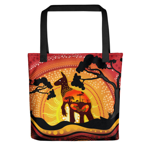 Indigenous Australian Aboriginal Tote Bag Sacred Land Connection Through Generations And Love