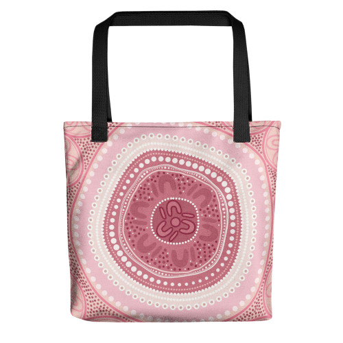 Indigenous Australian Aboriginal Tote Bag Sacred Pink Harmony With Dreamtime Floral Spirit