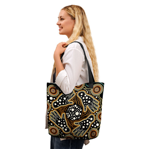 Indigenous Australian Aboriginal Tote Bag Spirit Tracks Connecting Generations Through Touch Indigenous Australian Aboriginal Tote Bag Spirit Tracks Connecting Generations Through Touch