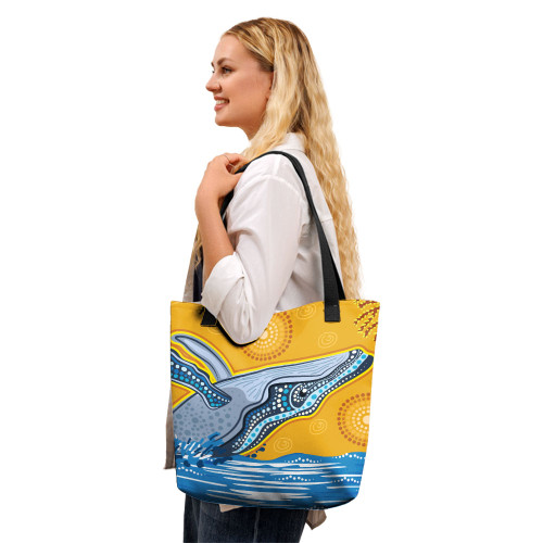 Indigenous Australian Aboriginal Tote Bag Whale Song Spirit Journey Through Dreaming Sea