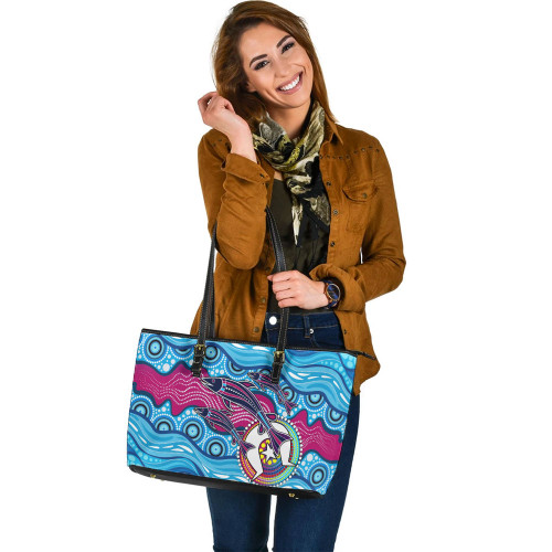 Indigenous Australian Aboriginal Leather Tote Bag Aboriginal Art Painting Fishaholic Indigenous Australian Aboriginal Leather Tote Bag Aboriginal Art Painting Fishaholic