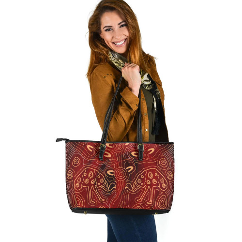 Indigenous Australian Aboriginal Leather Tote Bag Aboriginal Sacred Path Of The Ancient Walkers Indigenous Australian Aboriginal Leather Tote Bag Aboriginal Sacred Path Of The Ancient Walkers