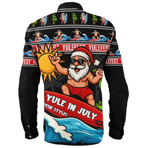 Australia Long Sleeve Shirt Santa's Yule Wave Ride Australia Long Sleeve Shirt Santa's Yule Wave Ride