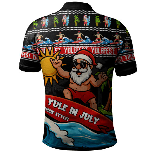 Australia Polo Shirt Santa's Yule Wave Ride Australia Polo Shirt Santa's Yule Wave Ride