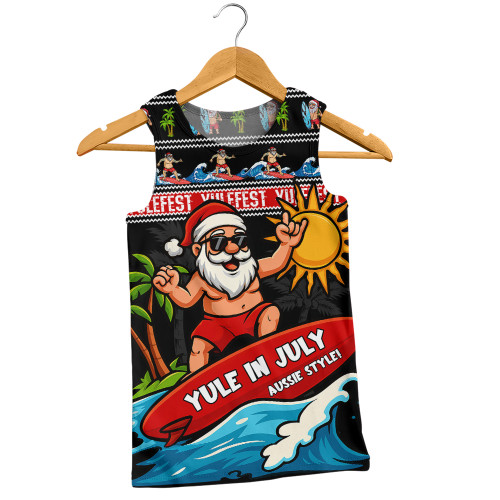 Australia Men Singlet Santa's Yule Wave Ride