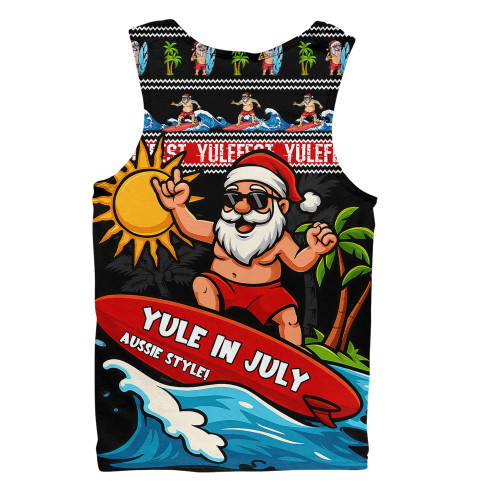 Australia Men Singlet Santa's Yule Wave Ride