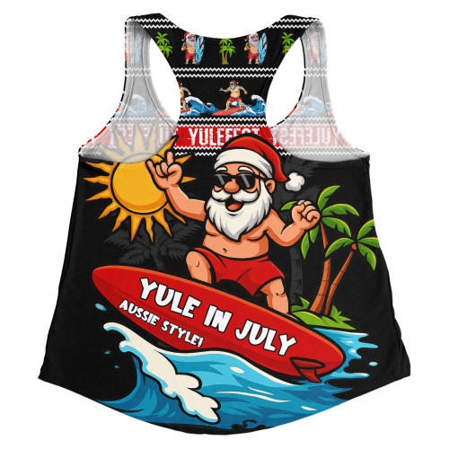 Australia Women Racerback Singlet Santa's Yule Wave Ride