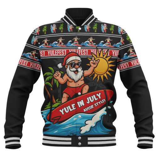 Australia Baseball Jacket Santa's Yule Wave Ride