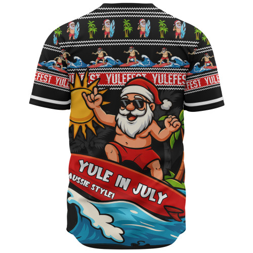 Australia Baseball Shirt Santa's Yule Wave Ride