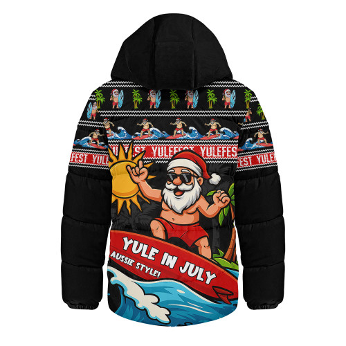 Australia Hooded Padded Jacket Santa's Yule Wave Ride