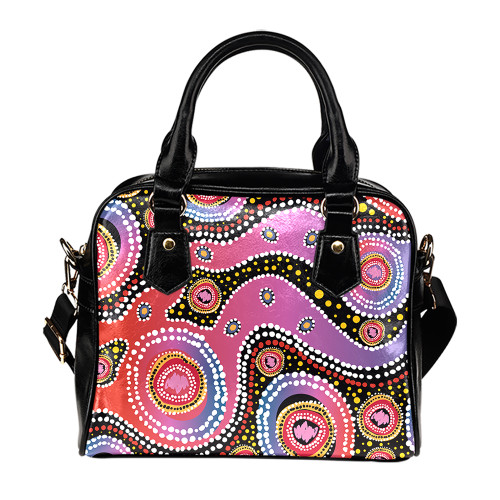 Indigenous Australian Aboriginal Shoulder Handbag Aboriginal Background Featuring Dot Design