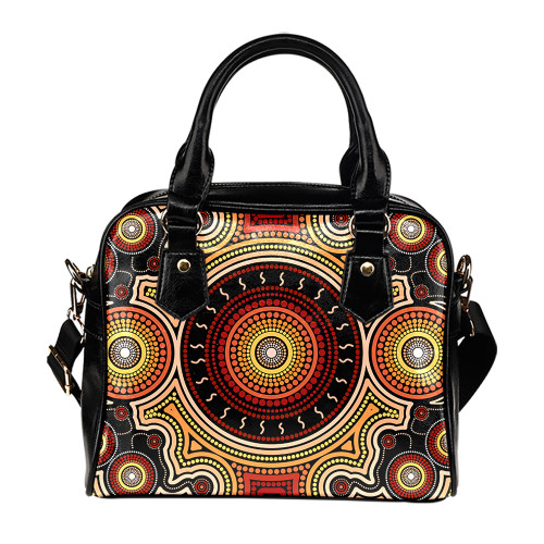 Indigenous Australian Aboriginal Shoulder Handbag Aboriginal Circle Dreaming Radiates Ancestral Power