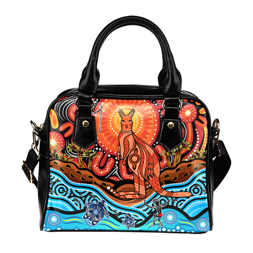 Indigenous Australian Aboriginal Shoulder Handbag Aboriginal Inspired Kangaroo Dreaming Dot Painting Pattern
