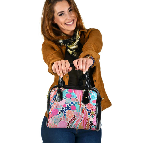 Indigenous Australian Aboriginal Shoulder Handbag Australian Aboriginal Art Vivid Pastel Colours Indigenous Australian Aboriginal Shoulder Handbag Australian Aboriginal Art Vivid Pastel Colours