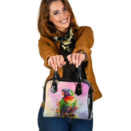 Indigenous Australian Aboriginal Shoulder Handbag Rainbow Lorikeets Color Art Indigenous Australian Aboriginal Shoulder Handbag Rainbow Lorikeets Color Art