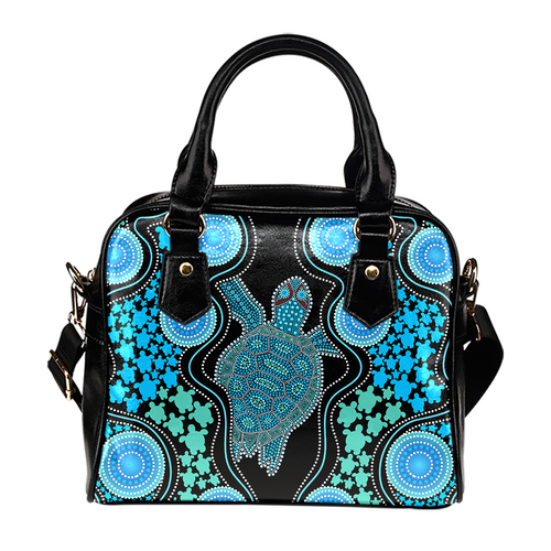 Indigenous Australian Aboriginal Shoulder Handbag Aboriginal Art Color Turtle Inspired