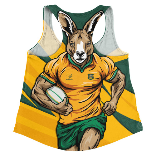 Aussie Wallabies Women Racerback Singlet Aboriginal Strength Wear Wallabies Rugby Edition