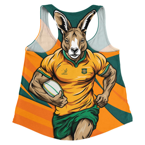 Aussie Wallabies Women Racerback Singlet Aboriginal Strength Wear Wallabies Rugby Edition