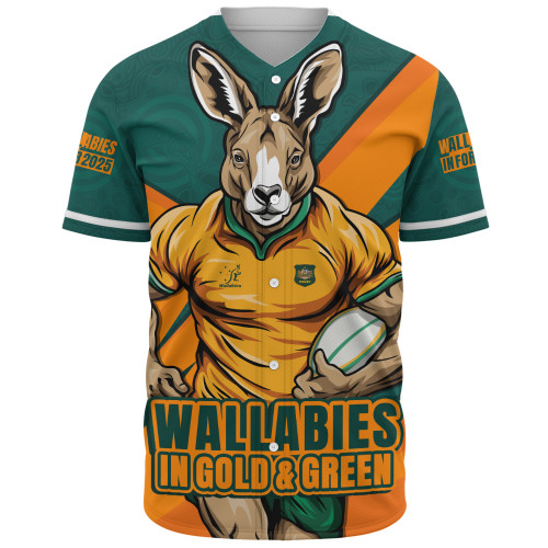 Aussie Wallabies Baseball Shirt Aboriginal Strength Wear Wallabies Rugby Edition