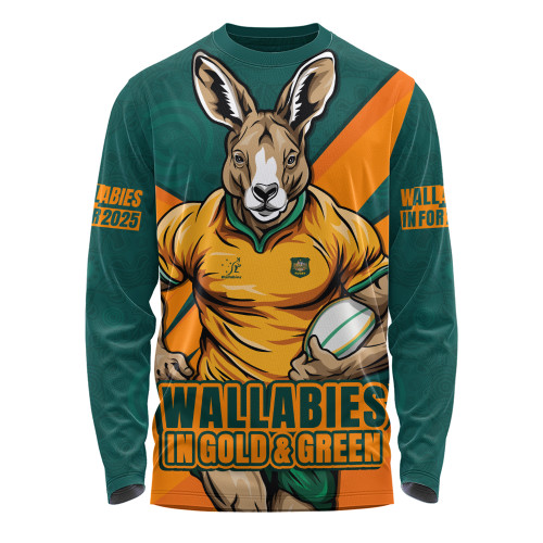 Aussie Wallabies Long Sleeve T-shirt Aboriginal Strength Wear Wallabies Rugby Edition