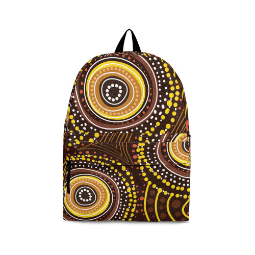 Indigenous Australian Aboriginal Backpack Aboriginal Art Spiral Dots Earth Tone Cultural Style