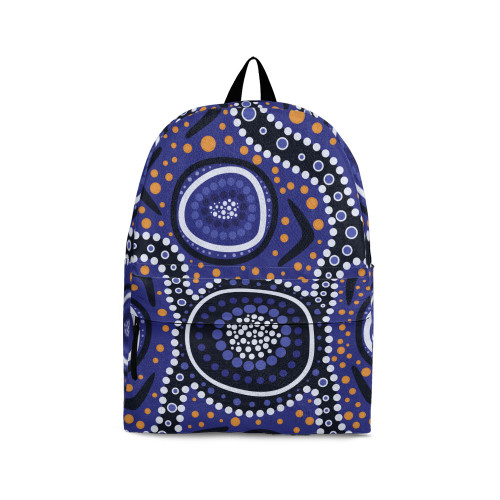 Indigenous Australian Aboriginal Backpack Aboriginal Blue Circle Spirit Water Dreaming