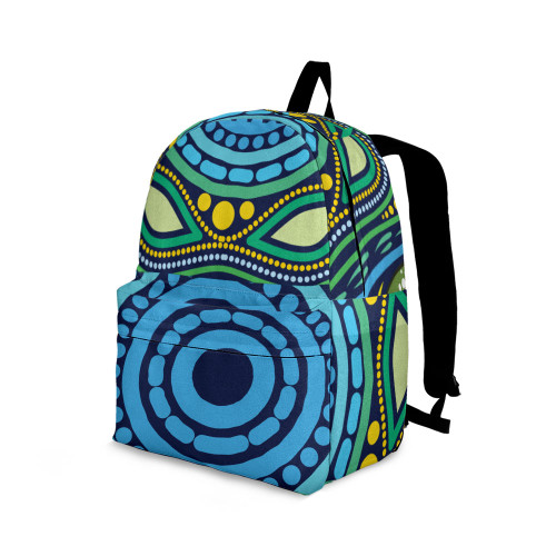 Indigenous Australian Aboriginal Backpack Aboriginal Blue Dreaming Circle Flow Connection
