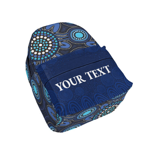 Indigenous Australian Aboriginal Backpack Aboriginal Blue Dreaming Flow With Water Elements