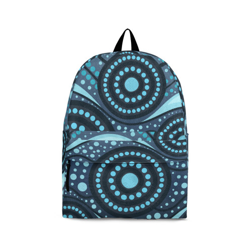 Indigenous Australian Aboriginal Backpack Aboriginal Blue Ocean Dot Circles Pattern