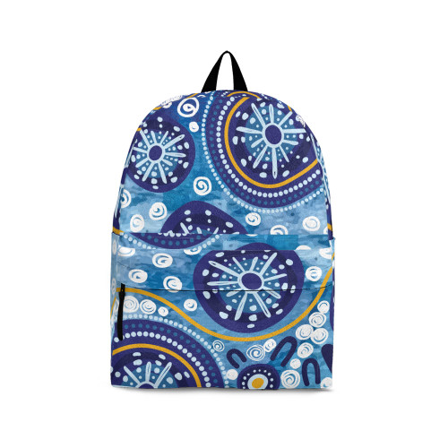 Indigenous Australian Aboriginal Backpack Aboriginal Blue Ocean Dreaming Night Spiral Stars